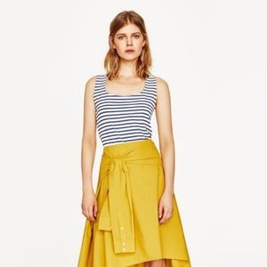 Zara Striped Wide Strap Stretchy Top